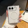 Capa de telefone magnética 2 em 1 transparente de acrílico para iPhone Duo, compatível com fronteiras, capa protetora Apple 18 Fold