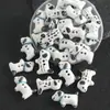 Botones de Cachorro Blanco y Negro Cerámicos Cuentas Accesorios para Ropa Cadena de Teléfono Móvil Material para DIY Colgante de Cuenta Suelta Pintado a Mano Material para Colgante