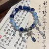 Popular Pulsera Serie Azul con un Fresco Estilo Oceánico, Versátil y Elegante Pulsera Estilo Palacio Cola de Pez Cadena de Cuentas Regalo para Estudiantes