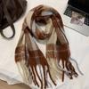 Bufanda de Lujo Melaad para Mujer, Invierno 2026 Nuevo Estilo Coreano Versátil Borla Mohair Cálido Bufanda para Cuello de Estudiante