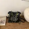 Bolso de cadena con patrón de rombos de moda estilo coreano, bolso de mano para mujer, nueva colección 2026, bolso tipo cubo simple, bolso de hombro y bolso cruzado versátil