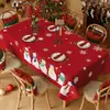 A toalha de mesa de Natal é à prova d'água, à prova de óleo, lavável e resistente ao calor, criando uma atmosfera de Ano Novo para a mesa de jantar e a mesa de centro, com um tema festivo