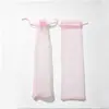 Bolsa de empaque para abanico de organza al por mayor transfronteriza, bolsa de almacenamiento para cuchara de hilo de perlas de tira larga, bolsa con cordón, bolsa de regalo
