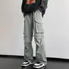 Pantalones de trabajo caqui transfronterizos para hombre, primavera/verano 2026, pantalones largos casuales rectos holgados, pantalones cargo de alta calle para hombre