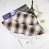 Nuevo Sombrero de Pescador Estilo Coreano Sombrero para Mujer Tela de Cuadros Doble Cara Casual Plegable Sombrero Cubeta