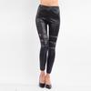 Pantalones cortos de cintura elástica combinables Negro pierna estrecha ajustados con agujeros cremallera sexy de comercio exterior para mujer PG2500