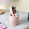 Portalápices de dibujos animados Kaai para niñas, portalápices de escritorio de gran capacidad, estilo ins, caja de almacenamiento de papelería creativa para escritorio de estudiante