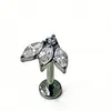 Aretes de Titanio F136 Completamente Diamantados Circonita Marquesa Labret Aleación de Titanio G23 Joyería para Piercings Studs Cocleares Fabricante Transfronterizo Venta al por Mayor