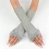 Guantes de Felpa Transfronterizos Tejidos Cálidos Estudiante Lana Medio Dedo Guantes de Mujer Otoño Invierno Estilo Corto Patrón de Diamantes Guantes de Lana