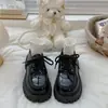 Zapatos Pequeños de Cuero Versátiles con Cordones Suela Gruesa Mismo Estilo que Delias Zapatos de Plataforma para Mujer Estilo Británico Jk Planos Mary Jane Verano Estilo Delgado