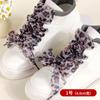 Cordones de Gasa de Nieve con Estampado de Leopardo 2.5cm-4cm Cordones Ensanchados Patrón de Estampado de Leopardo Cordones de Encaje de Gasa de Seda Cordones Planos