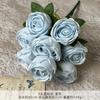 Rosa Princesa de 9 Cabeças Flor Falsa Buquê Artificial Flor Feita à Mão Flor de Casamento Flor Artificial Decoração de Casamento Arranjo de Chão