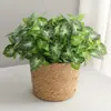 Césped Artificial, Flores Artificiales y Plantas Verdes para Paisajismo de Ingeniería; Decoración de Pared de Plantas Verdes de Moda con Taro de 5 Hojas y 60 Hojas de Colores Simulados