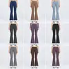 Novas Calças de Yoga Wide-Leg Femininas Cintura Alta Levanta Bumbum Emagrecimento Boca de Sino Esportivas Casuais Fitness Roupa Externa Calças Sem Marcas Embaraçosas