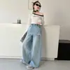 Ropa Infantil Zhili para Niñas Ropa de Primavera Jeans 2026 Primavera Nuevo Estilo Niños Desmontable Falso Dos Piezas Pantalones de Pierna Ancha Modernos