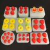 Mini Molde de Silicone para Fazer Formatos 3D de Meio Rosto de Morango, Romã e Abacaxi