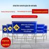 Sinal de advertência de construção de estrada frontal sinal de segurança sinalização de segurança de estrada sinal de construção de estrada
