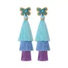 Pendientes de Borlas Europeos y Americanos de Estilo Étnico Transfronterizos Amazon, Pendientes de Botón de Semillas Únicos Hechos a Mano de Alta Gama, Accesorios para Mujer de Nicho