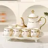 Juego de Tetera y Tazas de Cerámica de Alto Valor de Color Frío para Sala de Estar del Hogar, Simple, Creativo, Juego de Té