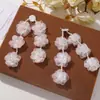 Estilo Chino Elegante Borla de Perlas Malla Degradada Parche de Tela de Flores Pequeñas DIY Headdress de la Dinastía Han Pendientes Pendientes Accesorios Venta al por Mayor