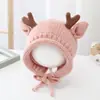 Touca de Bebê Outono e Inverno Proteção para as Orelhas Touca de Lã de Bebê Super Fofa Touca Fofa para Menino e Menina Touca de Tricô com Chifres para Crianças