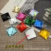 Acrílico Quadrado Malha Solado Rasteirinha Strass Não Poroso 25X25Mm Gema Colorida Quadrada Adesivo Decorativo Material Diamante
