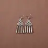 Novos Brincos de Tendência Nacional Estilo Chinês Estilo Antigo para Mulheres, Brincos Longos com Franja de Prata Xizang Estilo Palácio Retro, Joias para Orelha Estilo Étnico