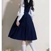 Falda Básica de Enfermería Estilo Academia, Falda Cardigan, Vestido sin Mangas, Uniforme JK Japonés, Conjunto de Uniforme Escolar de Manga Larga y Corta