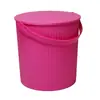 Cubo Grande de Plástico con Tapa, Se Puede Usar como Taburete, para Lavado de Autos, Pesca, Almacenamiento, Cubo Portátil, Cubo de Almacenamiento, Jardín de Infancia