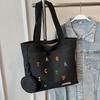 Bolsa de Lona de Gran Capacidad para Mujer 2026 Nueva Bolsa Tote para Viajes Diarios para Mujer Ins Estudiante Universitaria Bolso de Hombro para Clase