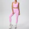 Nuevo Estilo de Cuello Halter Espalda Hermosa Conjunto de Sujetador Deportivo Nube Ajustado Cintura Alta Levanta Glúteos Ropa de Yoga Secado Rápido Ropa para Correr y Fitness