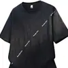 Camiseta de Manga Corta Holgada para Hombre, Estilo Veraniego Americano High Street, Suéter Desestructurado de Cuello Redondo, Diseño de Marca de Moda