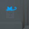 Nueva pegatina YG55 con forma de corazón, luminosa, con diseño de gato, para interruptor de tres colores, para decoración de pared del hogar, autoadhesiva.