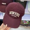 Boné de Baseball Bordado com Letra Estilo Retrô Americano Masculino e Feminino Primavera e Verão Casual Versátil Macio Top Cap Mostrador de Rosto Pequeno Chapéu de Sol