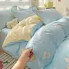 Conjunto de cama de quatro peças Classe A, algodão puro, novo modelo 2026, lençol de cama, capa de edredom, conjunto de três peças para dormitório estudantil 4