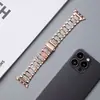 Adequado para Pulseira Apple Applewatch Três Contas Dobrável Fivela iWatch Arco-Íris Resina Metal Pulseira de Relógio S9