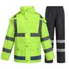 Impermeable Reflectante 300D Carreteras de Tráfico Sanidad Protección Laboral Impermeable Engrosado Pantalones de Lluvia conjunto Protección contra Tormentas Eléctricas Adulto Hombre Dividido