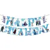 Vasos de Papel Desechables, Platos, Servilletas, Manteles y Juegos de Vajilla con Temática Congelada Transfronterizos para Decoraciones de Fiesta de Cumpleaños
