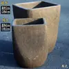 Vasos de Cerâmica para Horta sem Esmalte, Vasos Extra Grandes para Plantio de Árvores em Varandas, Caixas Quadradas de Cerâmica Escovada para Plantio de Vegetais
