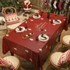 Toalha de Mesa de Natal com um Caminho de Mesa Xadrez Vermelho Festivo para Decoração de Mesa de Jantar e Toalha de Mesa para Festa Temática