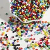 Contas Redondas Foscas de Vidro Salpicado com Furo Reto de 4mm Pulseira Tecida à Mão Pulseira Colar Contas de Vidro Acessórios Antigos