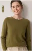 Suéter para Mujer 100% Cachemira Pura Otoño/Invierno Nuevo Cuello Redondo Borde Enrollado Manga Larga Jersey Suéter Base de Punto de Moda