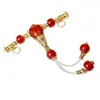 Ágata roja tres vías frotar línea dorada cuentas de barril viejo cuentas redondas Wen jugar accesorios DIY pulsera de mano con cuentas suministro al por mayor