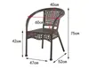 Mesa de Té y Sillas para Balcón Silla de Mimbre Juego de Tres Piezas Mesa y Sillas Pequeñas de Ocio para Exteriores Silla para Patio Exterior con Respaldo