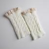 Nuevos Calcetines para Mujer para Otoño e Invierno, Forrados de Felpa y Engrosados para Calidez, Calentadores de Piernas con Hilo Hueco, Ribete de Encaje y Cubrebotas de Punto Trenzado