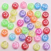 Miçangas Acrílicas de Rosto Sorridente Miçangas Multicoloridas Miçangas Soltas Feitas à Mão Pulseiras de Amizade Acessórios de Joias DIY para Educação Infantil