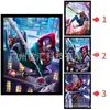 League of Legends Animación 3D Póster Estéreo Pintura con Gradiente de Rejilla Spider-man Iron Man Póster de Animación Rejilla de Ojo Desnudo