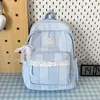 Mochila nueva y elegante de estilo coreano para niñas, con un bonito ribete de encaje, gran capacidad y diseño ligero, perfecta para estudiantes mujeres.