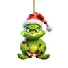 Colgante de Bebé Grinch Transfronterizo Decoración Navideña Colgante para Árbol de Navidad Adorno Pequeño Plano Acrílico