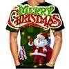 Camiseta Casual de Moda de Verano Navideña con Estampado 3D Popular Personalizado